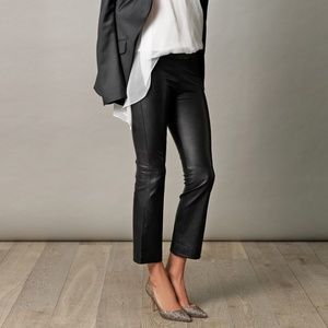 Elizabeth and James Allen Leather Crop Flare Pants
